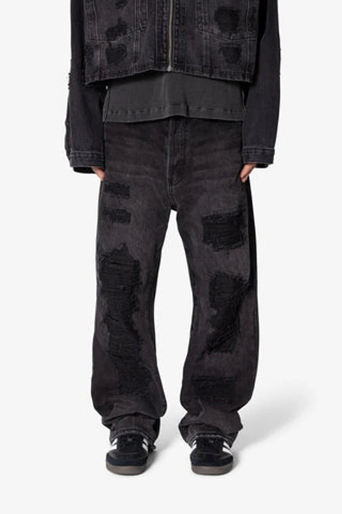 MNML V640 Ultra Ripped Denim Washed Black