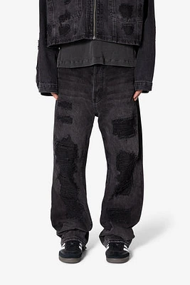 MNML V640 Ultra Ripped Denim Washed Black