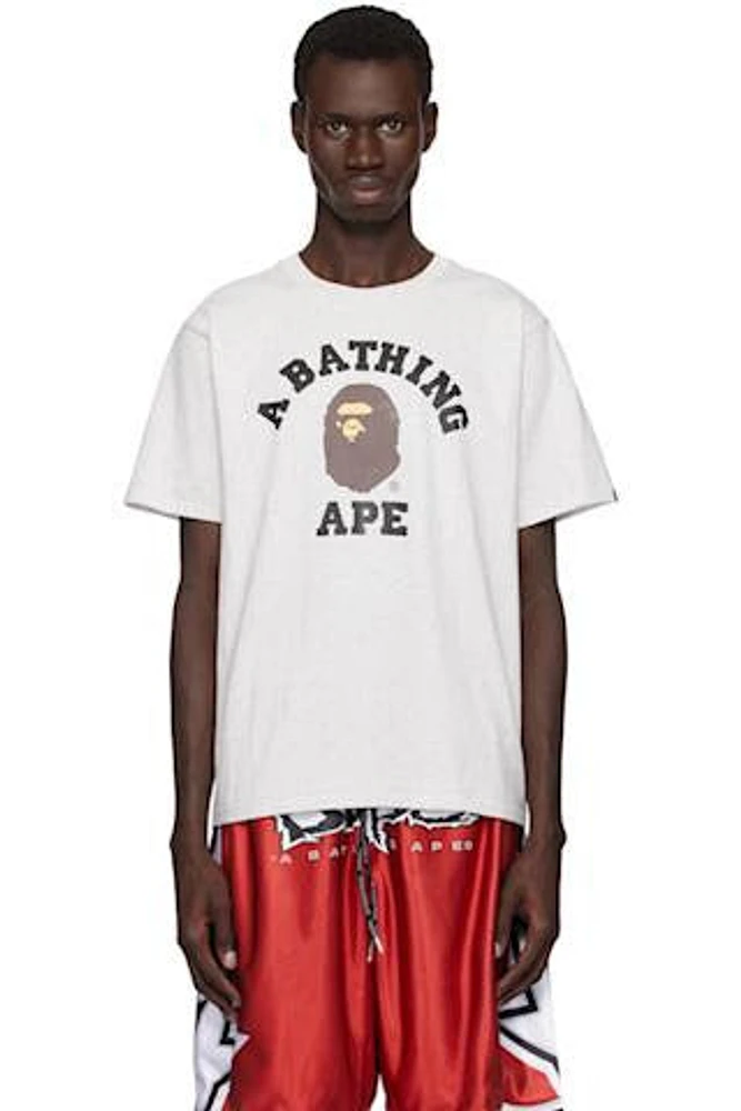 BAPE Heather Gray College Tee