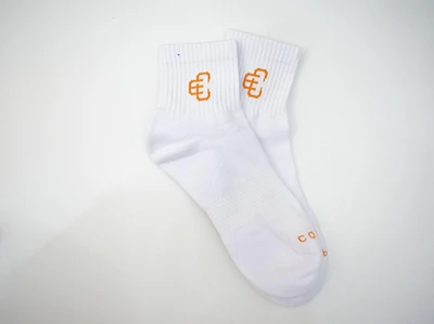 Copped White / Orange Ankle Socks 3-Pack
