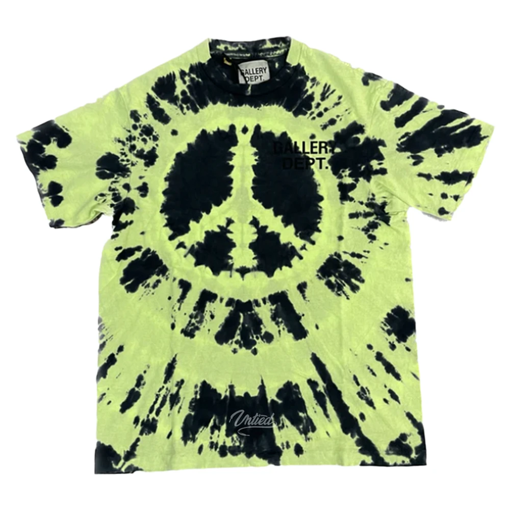 Gallery Dept Tee "PEACE TIE DYE" BLACK / LIME