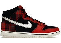 Nike Dunk High SE Tartan Plaid Black University Red