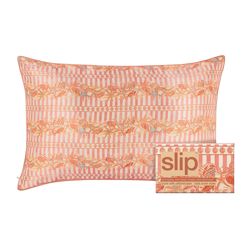 Pure Silk Pillowcase Queen, Seashell