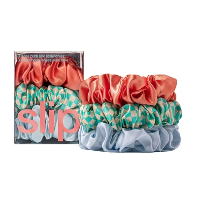 Large Scrunchies Set Of 3 Sea Mist