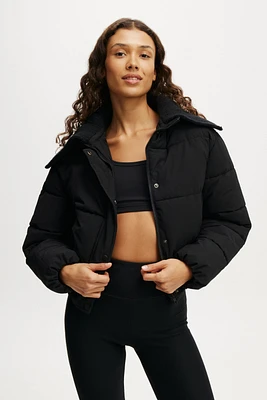 The Mother Puffer Knitted Jacket