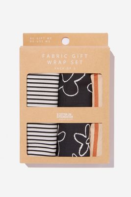 Foundation Typo Fabric Gift Wrap Set