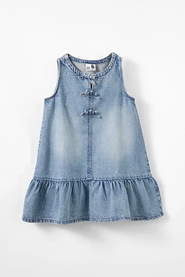Betty Bow Sleeveless Denim Dress
