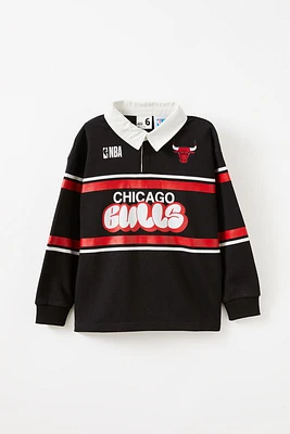 Chicago Bulls Sports Polo Fleece Top