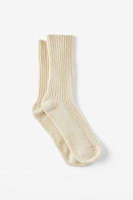 Fuzzy Lurex Crew Sock