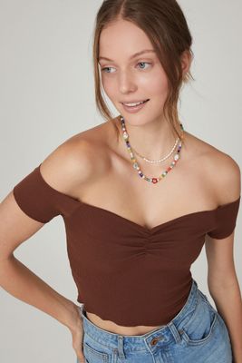 Madison Relaxed Off The Shoulder Short Sleeve Top