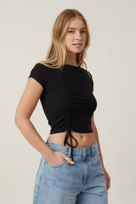 Marli Rouched Front Short Sleeve Top