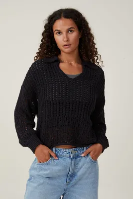Crochet Collar Pullover