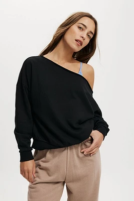 Classic Fleece Off The Shoulder Sweatshirt