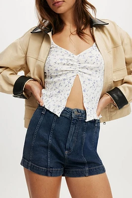 High Rise Micro Denim Short