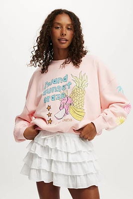 Fleece Graphic Crew Sweatshirt