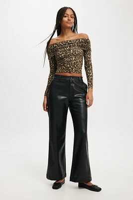 Faux Leather Wide Leg Pant