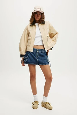 Cargo Denim Mini Skirt