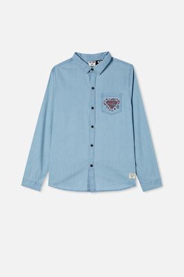 Superman License Ls Rocky Shirt