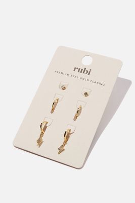 The Perfect Earrings Stack Gold Plated