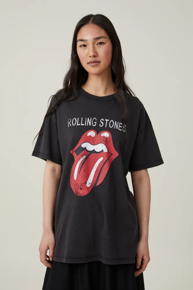 Cotton On Women Oversized Rolling Stones Music Tee