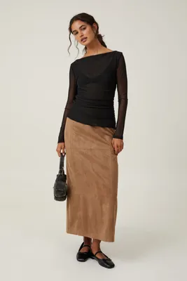 Suede Maxi Skirt