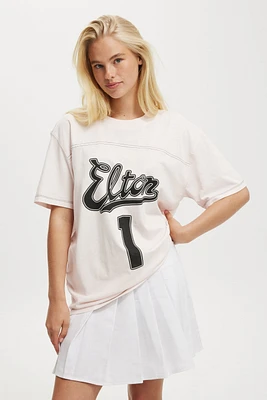 Elton John Oversized Yoke Detail Tee