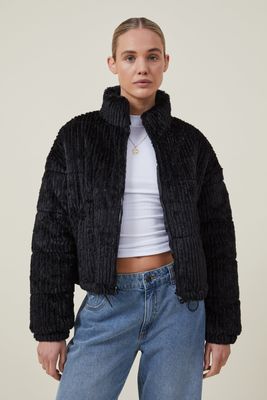 Cord Padded Puffer Jacket