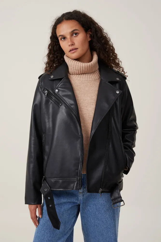 Faux Leather Biker Jacket