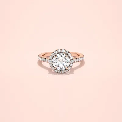 Couple Halo 1.5ct Rose Gold