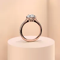 Couple Halo 1ct Rose Gold