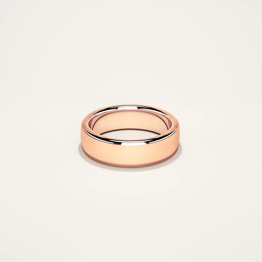 Men's Round 6mm Rose Gold