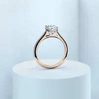 Couple Classic Thin 1.5ct Oval Rose Gold