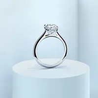 Couple Classic Thin 2ct Oval Platinum