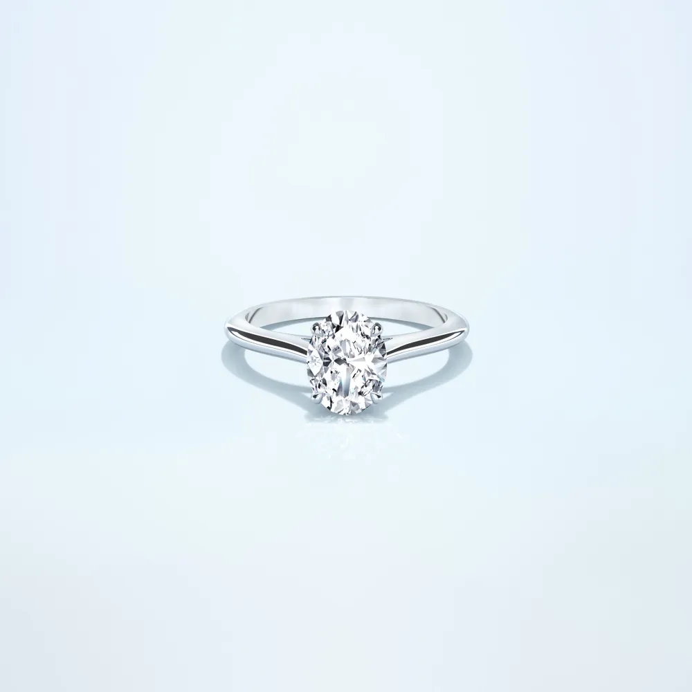 Couple Classic Thin 1ct Oval Platinum