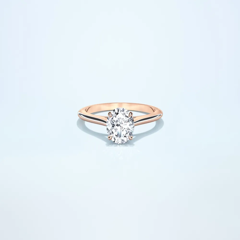 Couple Classic Thin 1ct Oval Rose Gold