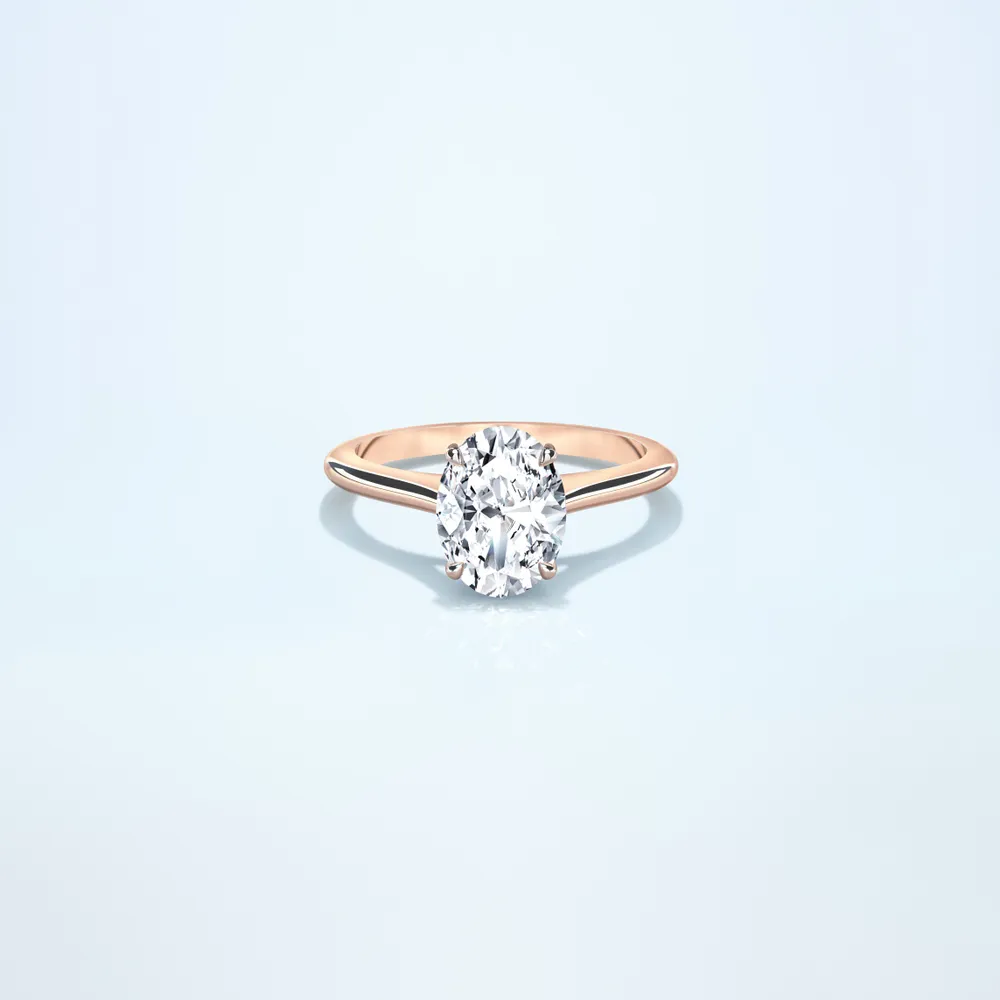 Couple Classic Thin 1.5ct Oval Rose Gold