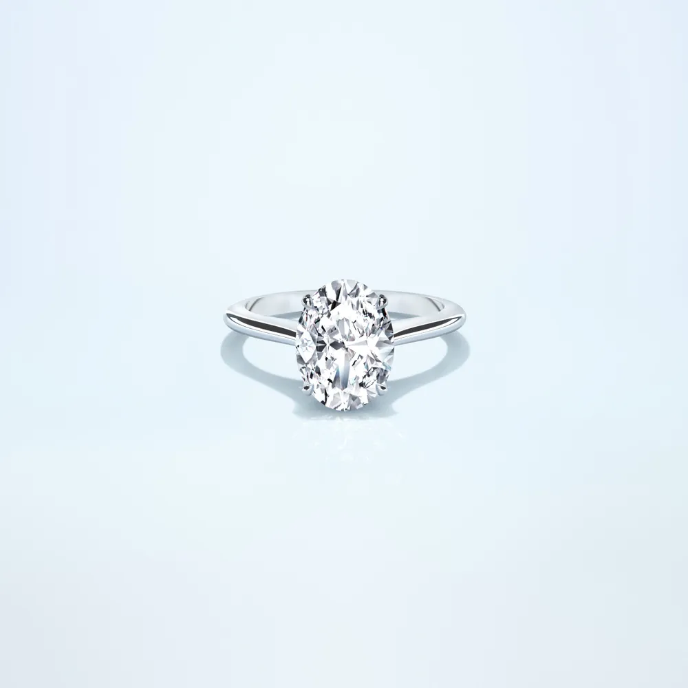 Couple Classic Thin 2ct Oval Platinum