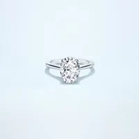 Couple Classic Thin 2ct Oval Platinum