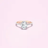 Couple Pavé Thin 1.5ct Oval Rose Gold