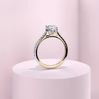 Couple Pavé Thin 1.5ct Oval Yellow Gold