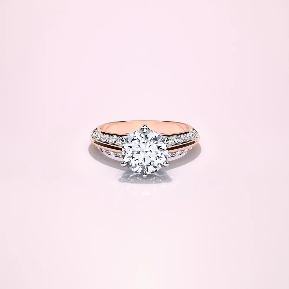 Couple Pavé Signature 2ct Rose Gold