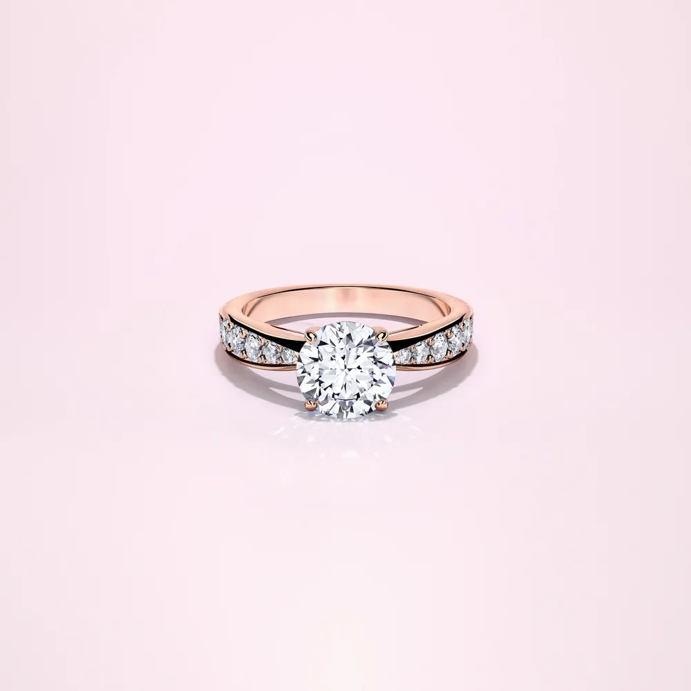 Couple Pavé Tapered 1.5ct Rose Gold
