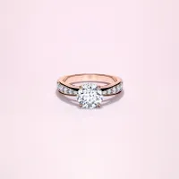 Couple Pavé Tapered 1.5ct Rose Gold