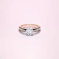 Couple Pavé Tapered 1ct Rose Gold