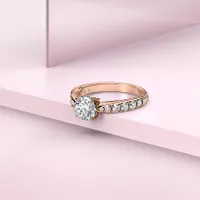 Couple Pavé Tapered 1ct Rose Gold