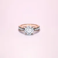 Couple Pavé Tapered 2ct Rose Gold