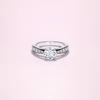 Couple Pavé Tapered 1ct White Gold
