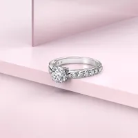Couple Pavé Tapered 1ct White Gold