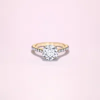 Couple Pavé Thin 2ct Yellow Gold