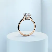 Couple Classic Thin 2ct Pear Rose Gold